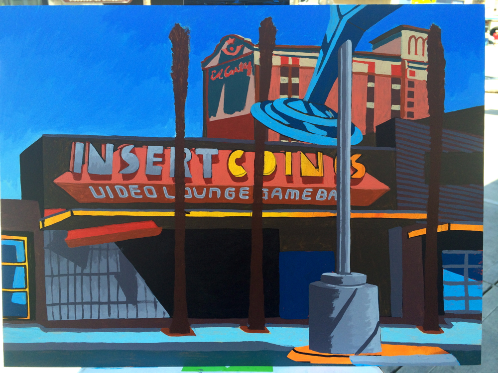 Painting of Insert Coins in Downtown Las Vegas - BORBAY