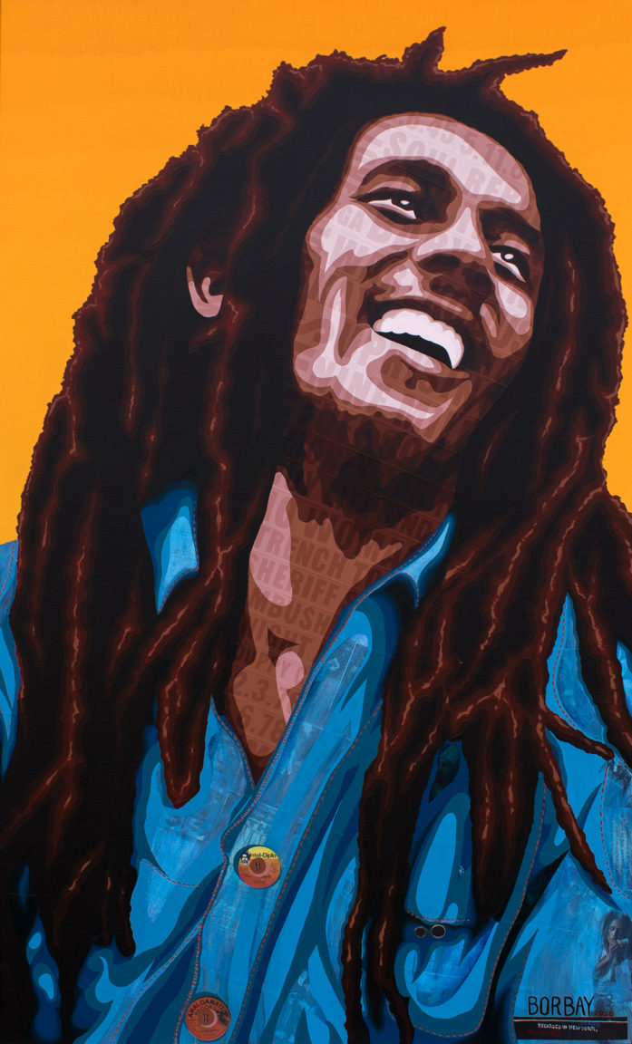 Bob Marley Collage Painting - BORBAY