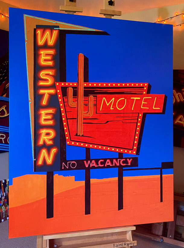 The Western Motel, Sayre Oklahoma — A Route 66 Painting - Borbay