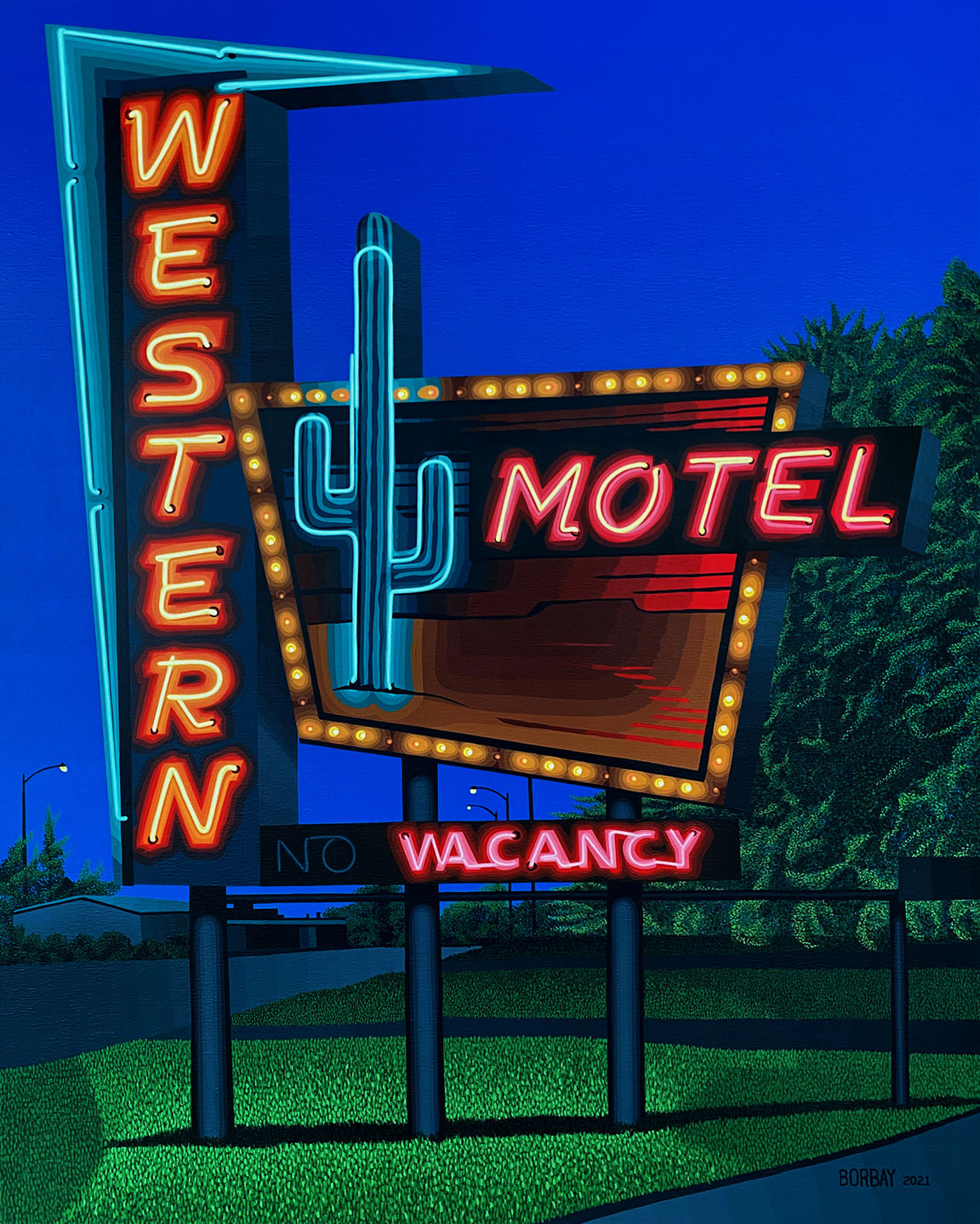 The Western Motel, Sayre Oklahoma — A Route 66 Painting - BORBAY