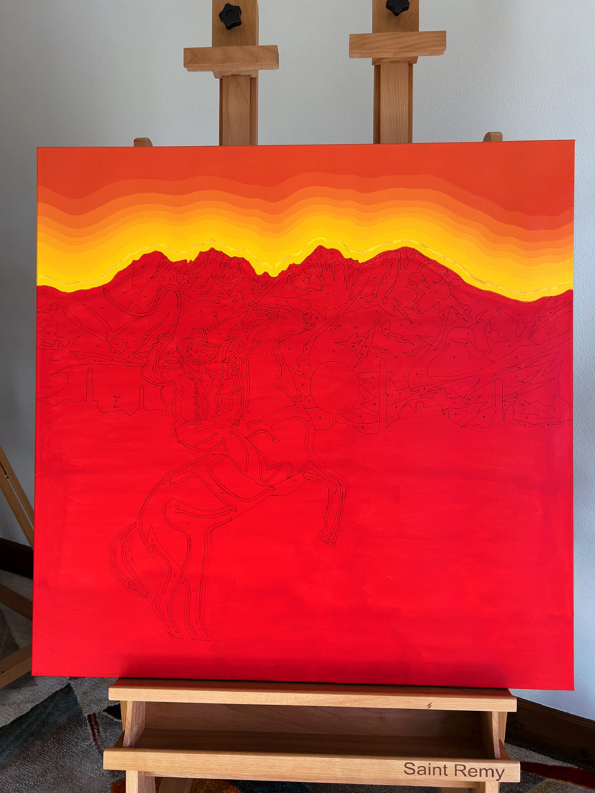 Neon Cowboy Scottsdale Painting Process by Borbay 3
