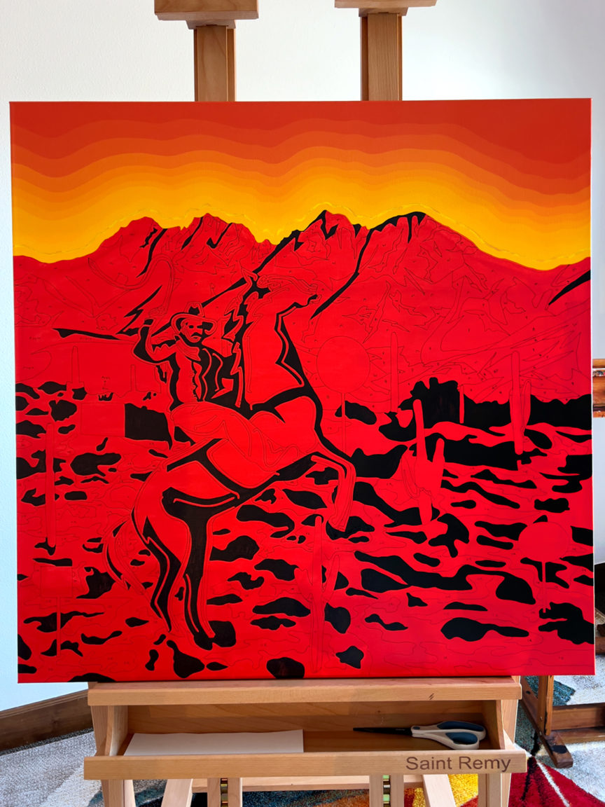Neon Cowboy Scottsdale Painting Process by Borbay 4