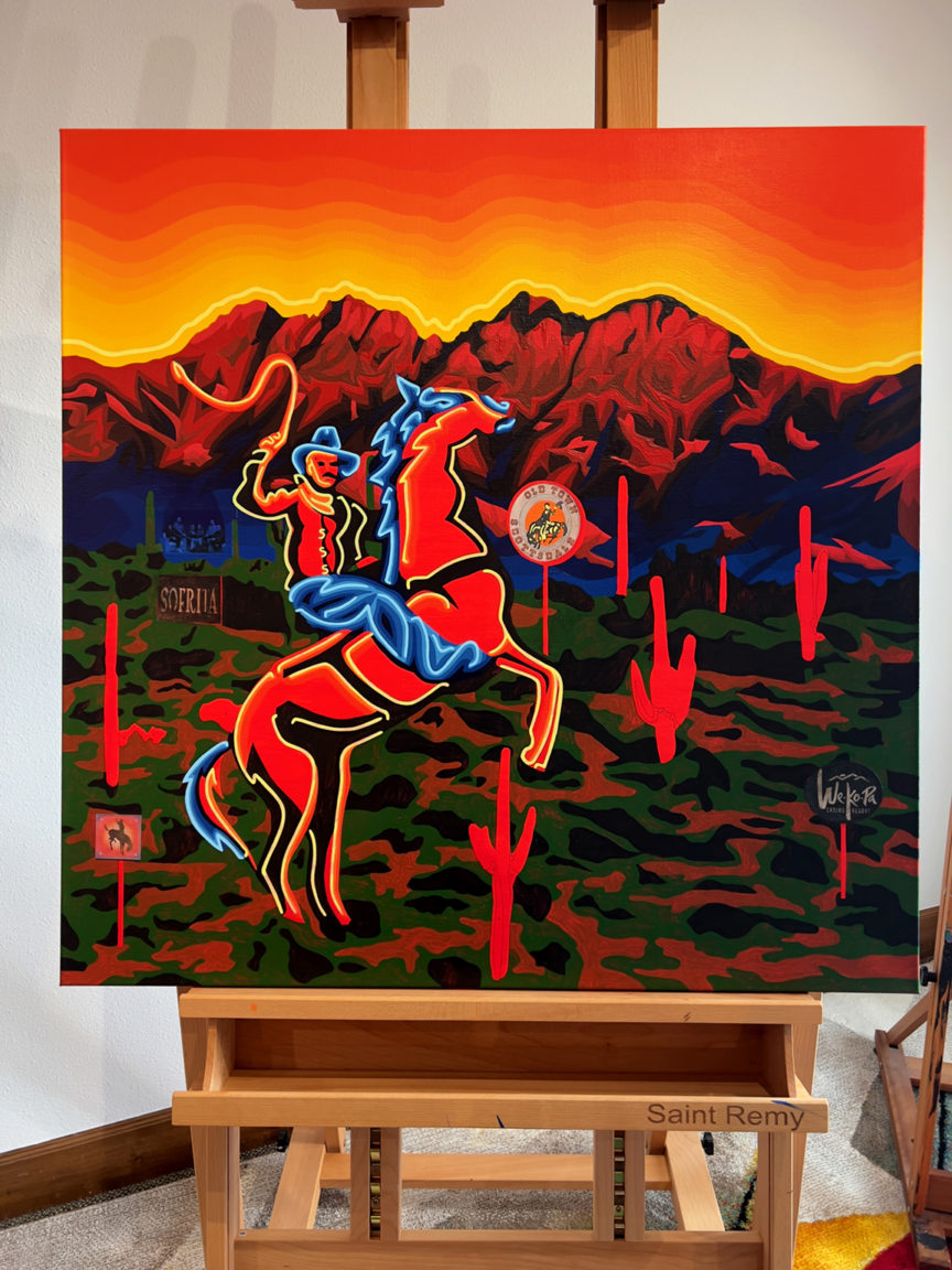 Neon Cowboy Scottsdale Painting Process by Borbay 6