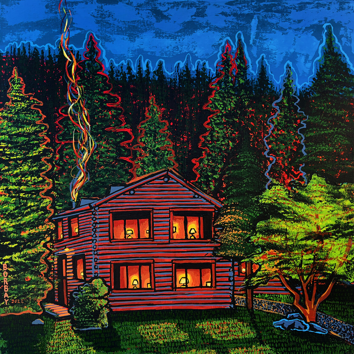 Moose Creek Ranch House Painting by Borbay 2022