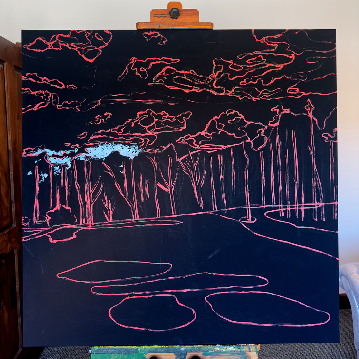 Flowering Peach August Hole 3 Painting Process by Borbay 1