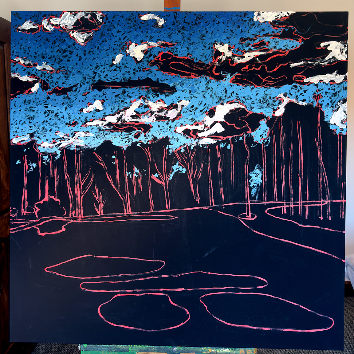 Flowering Peach August Hole 3 Painting Process by Borbay 2