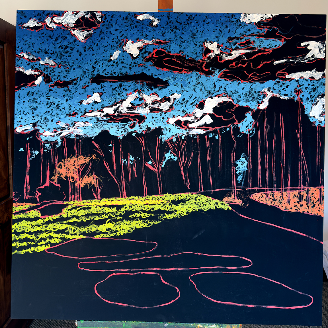 Flowering Peach August Hole 3 Painting Process by Borbay 3