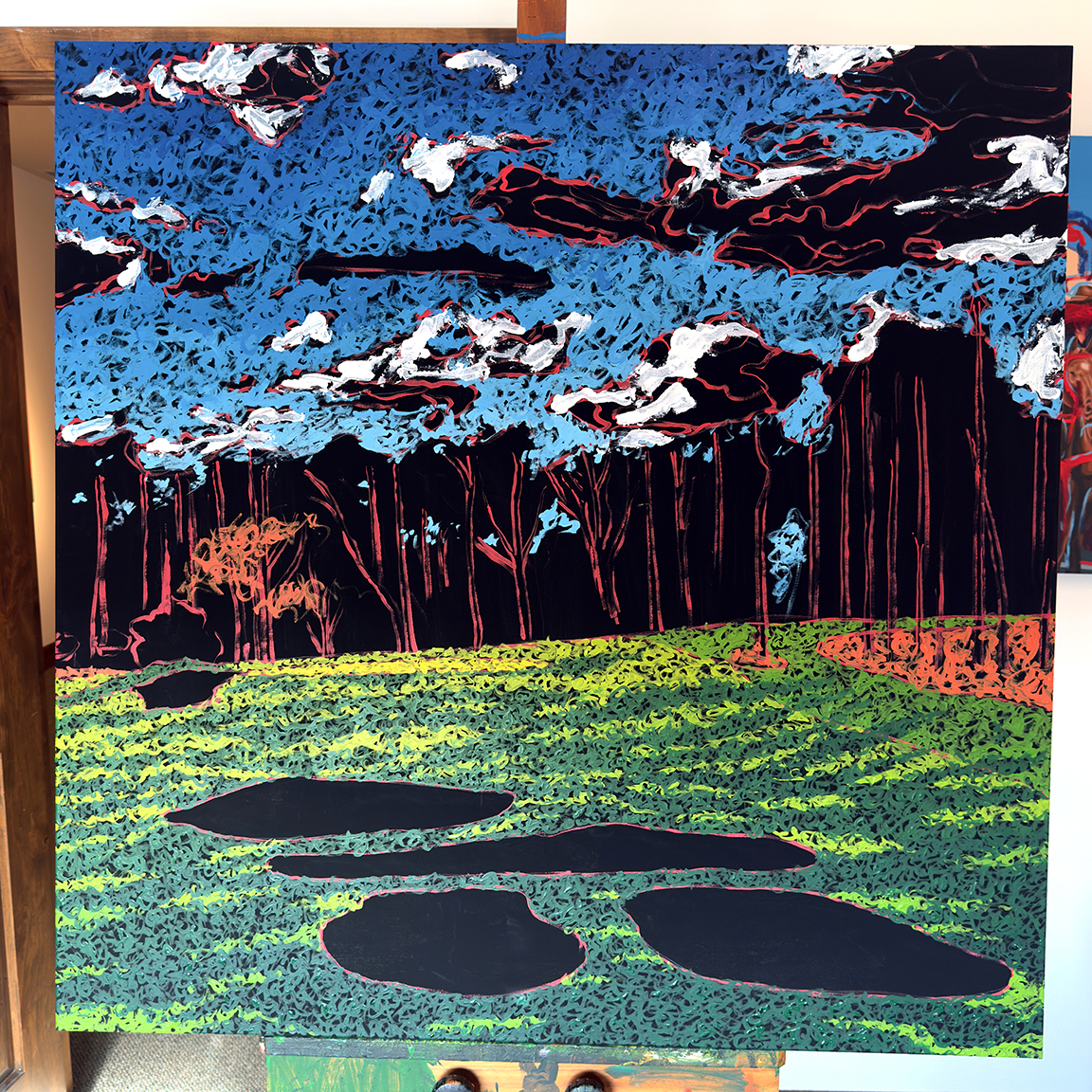 Flowering Peach August Hole 3 Painting Process by Borbay 4