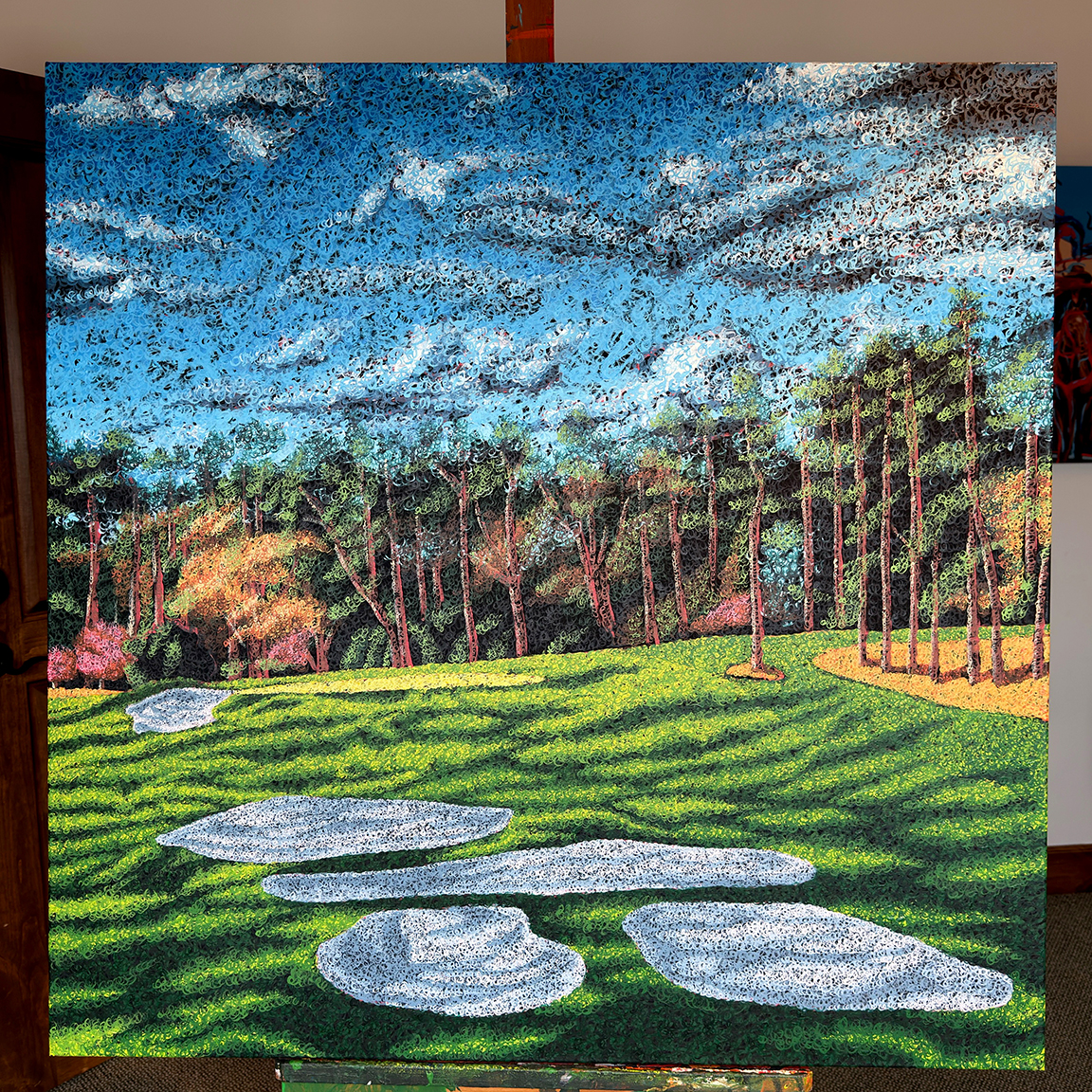 Flowering Peach August Hole 3 Painting Process by Borbay 7