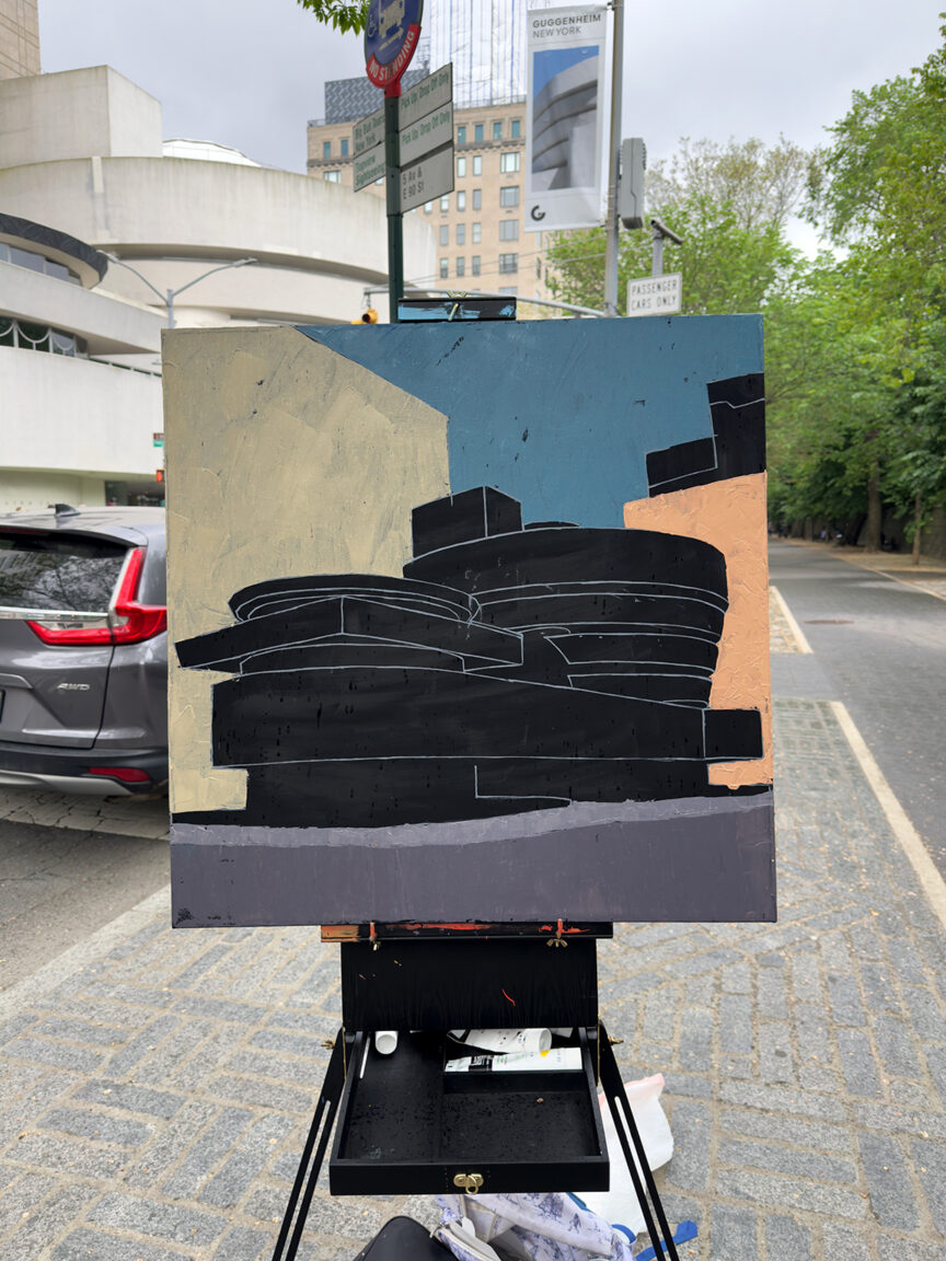 Cartoon Cake Guggenheim Painting Process 2 by Borbay