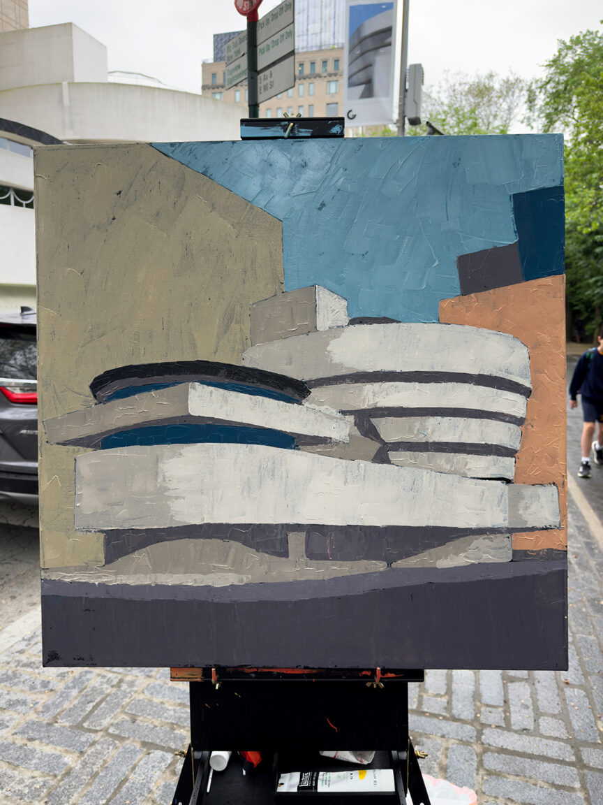 Cartoon Cake Guggenheim Painting Process 3 by Borbay