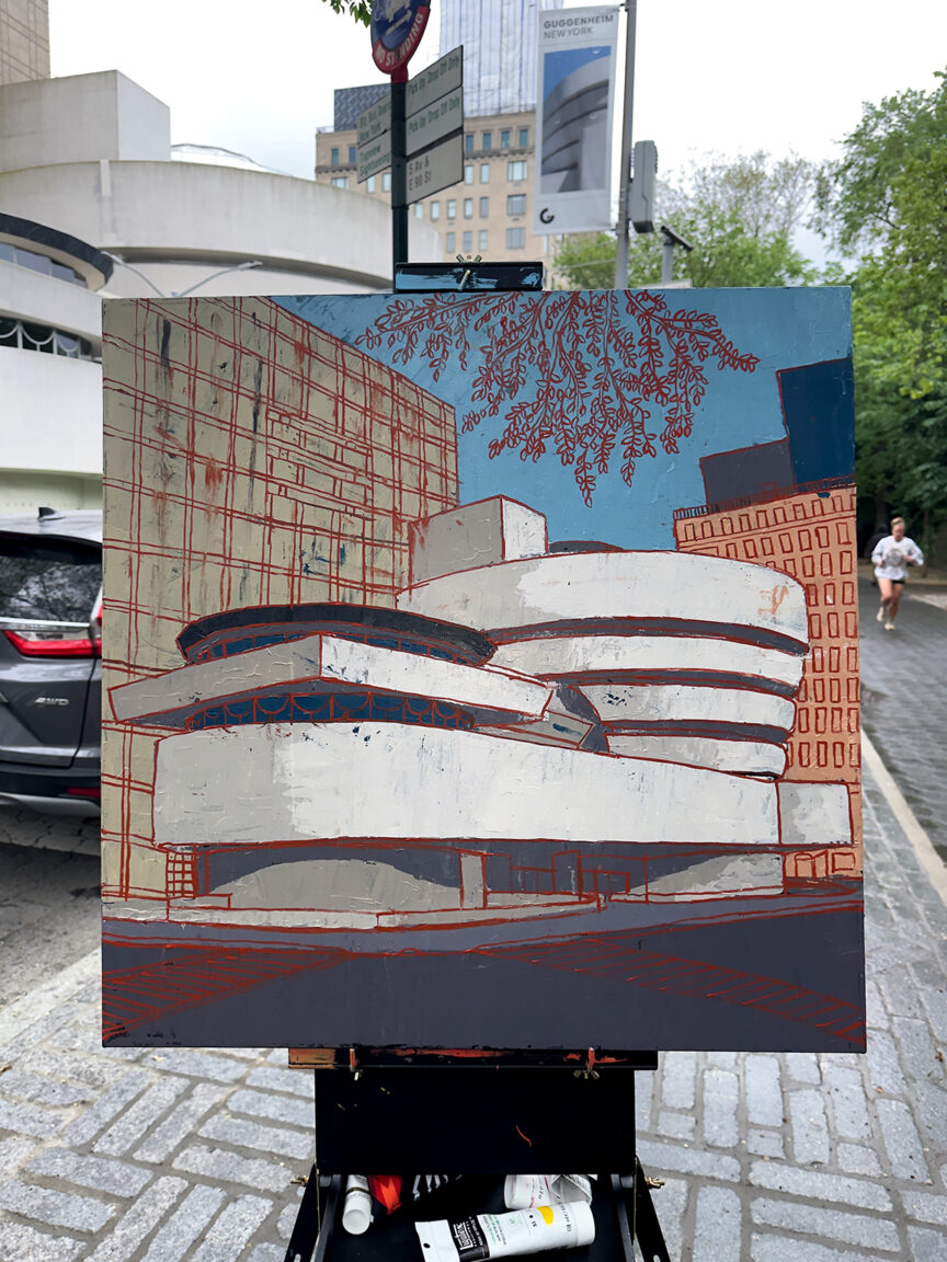 Cartoon Cake Guggenheim Painting Process 4 by Borbay