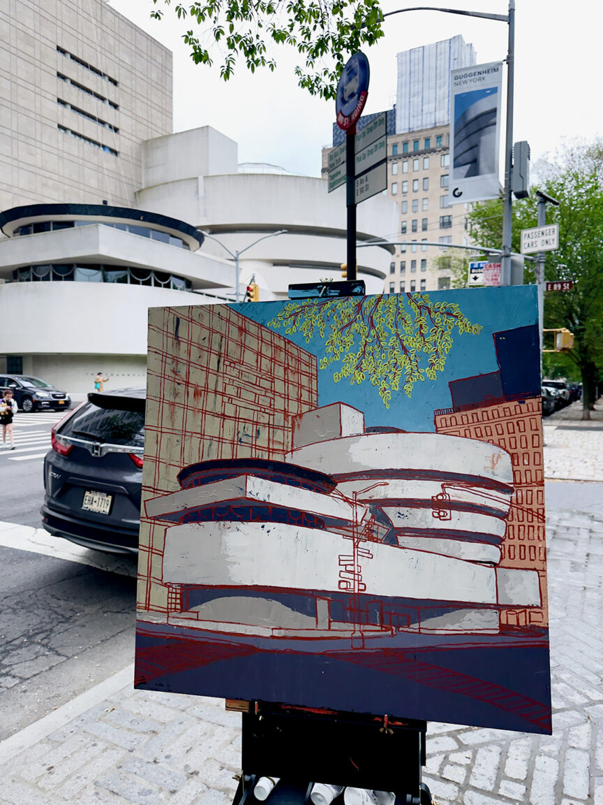 Cartoon Cake Guggenheim Painting Process 5 by Borbay