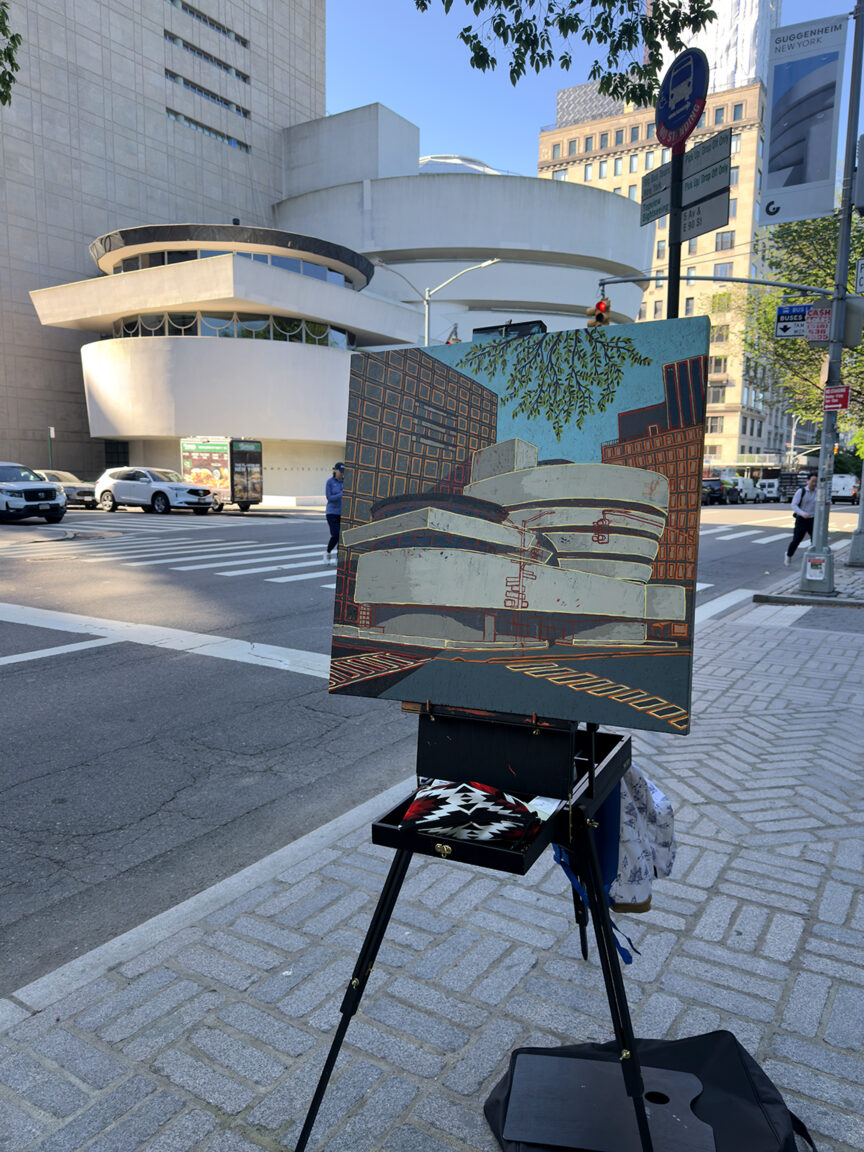 Cartoon Cake Guggenheim Painting Process 7 by Borbay