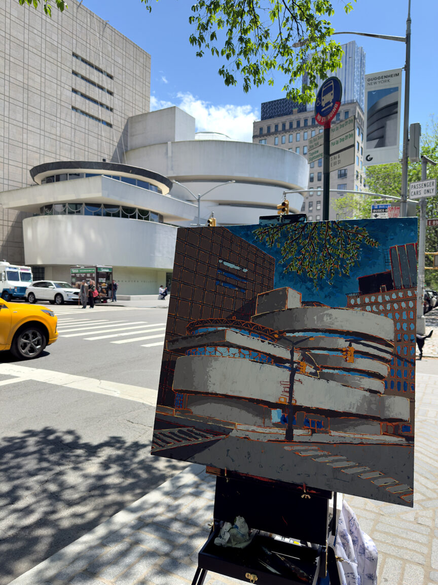 Cartoon Cake Guggenheim Painting Process 8 by Borbay