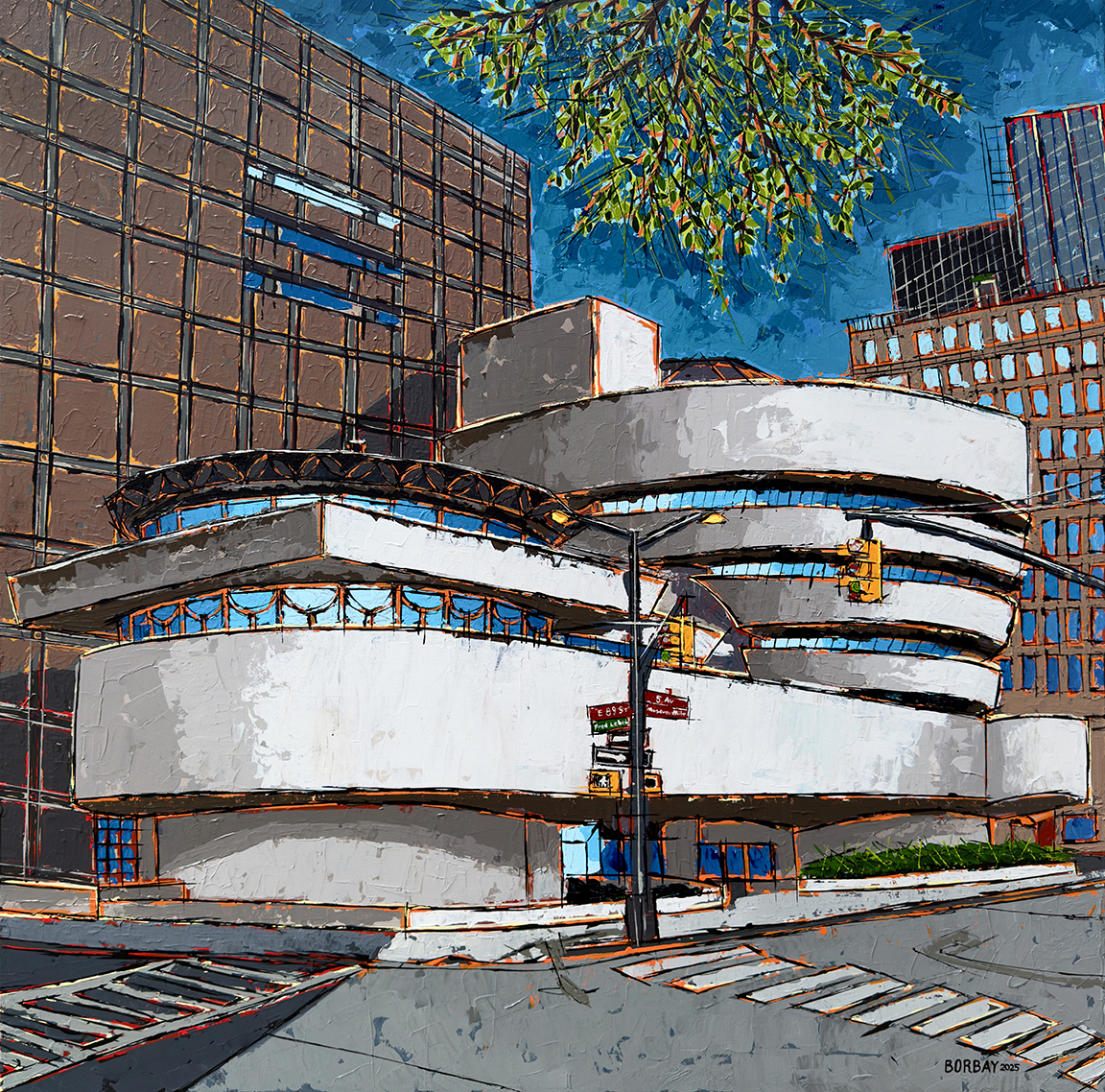 Cartoon Cake Guggenheim Painting by Borbay