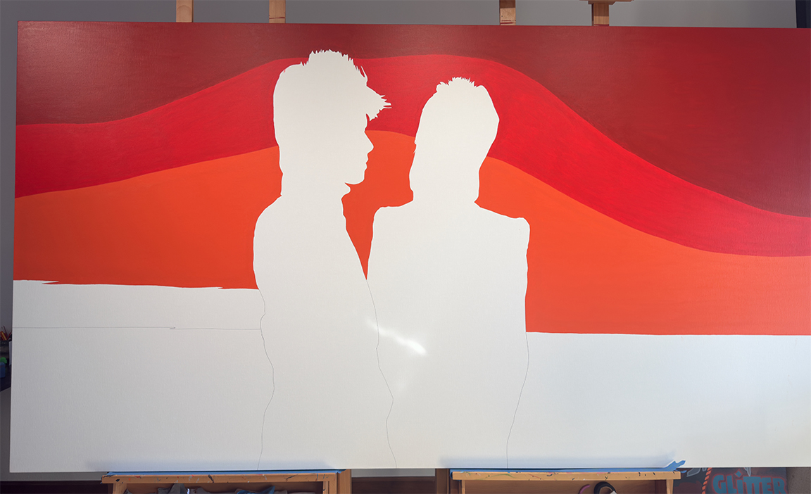 Turned Myself to Face Me Painting Process 4 by Borbay