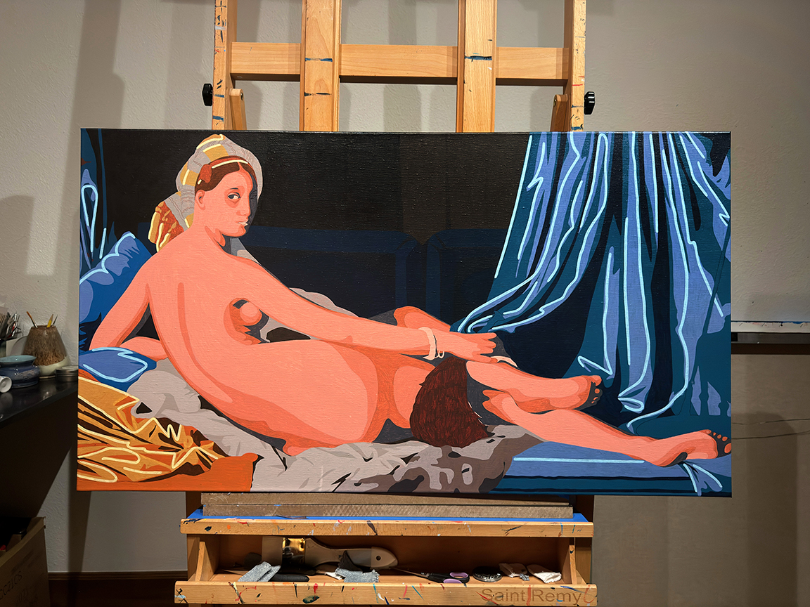 Neon Grande Odalisque by Borbay Painting Process 3 - BORBAY Neon Grande Odalisque by Borbay Painting Process 3