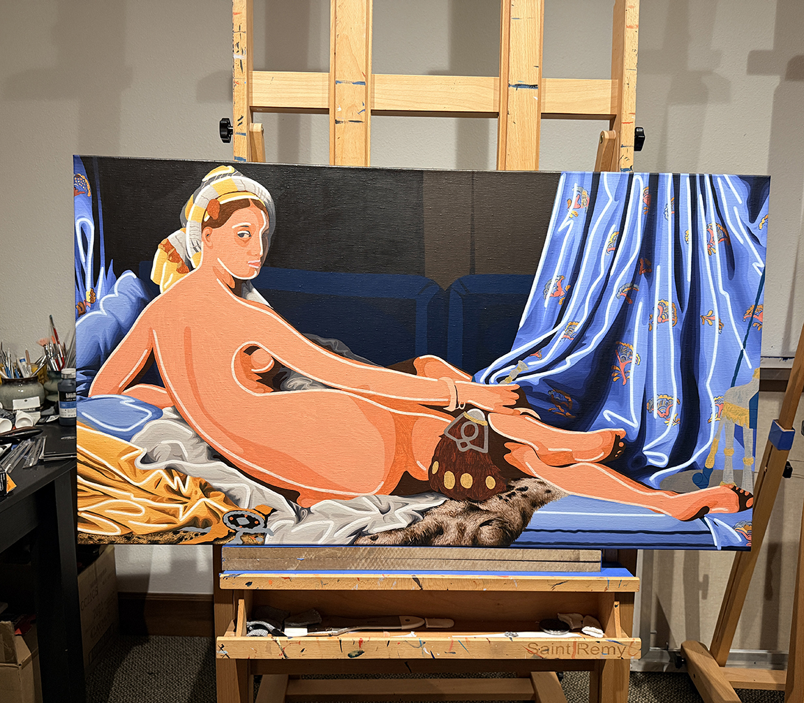 Neon Grande Odalisque by Borbay Painting Process 4 - BORBAY Neon Grande Odalisque by Borbay Painting Process 4