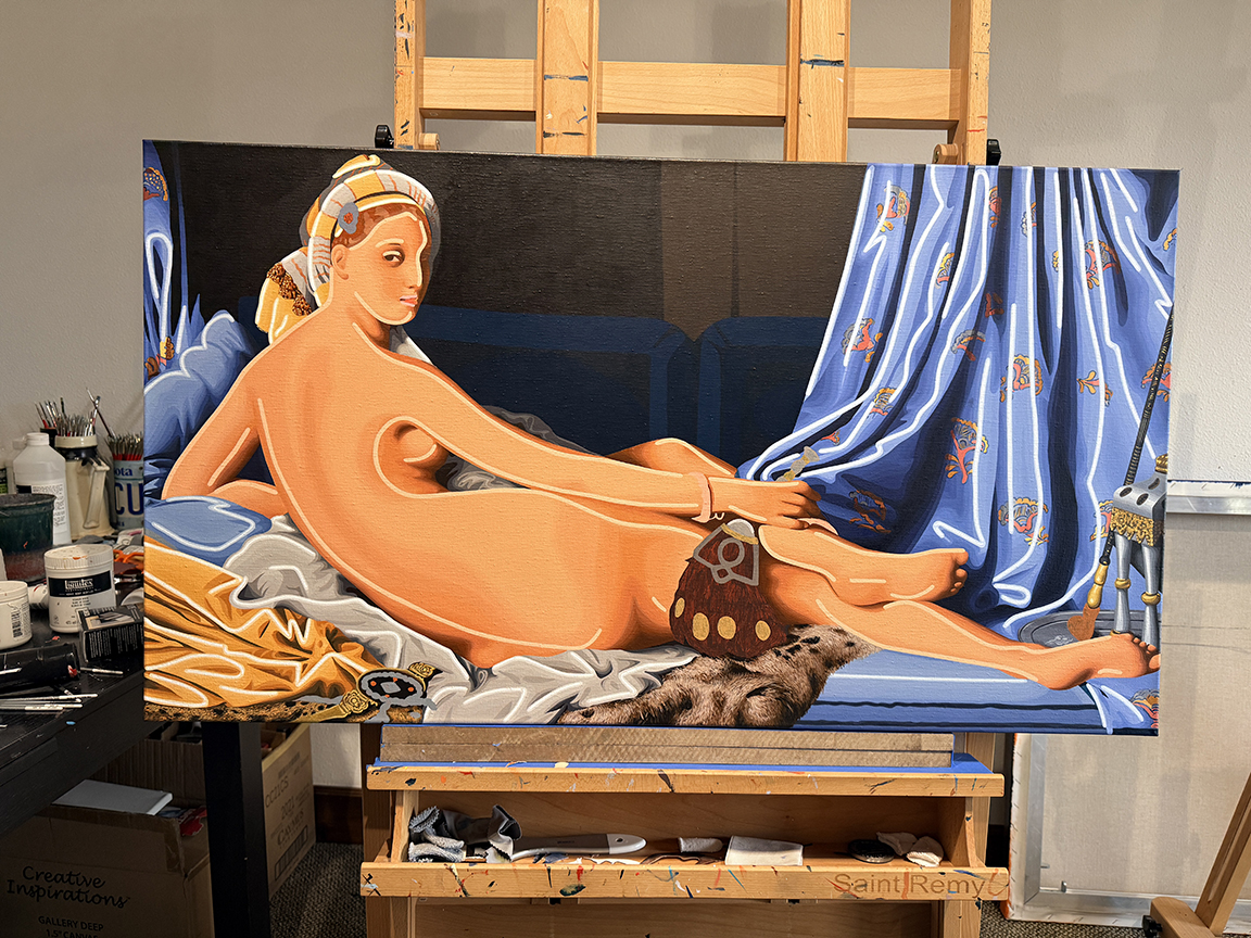 Neon Grande Odalisque by Borbay Painting Process 7 - BORBAY Neon Grande Odalisque by Borbay Painting Process 7