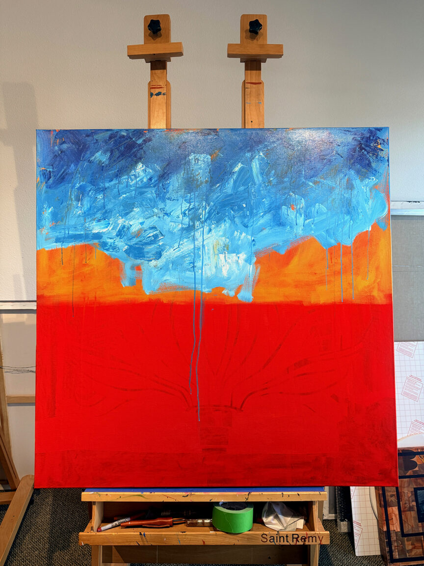 2 Augusta National Flowering Crabapple Hole 4 Painting Process by Borbay - BORBAY