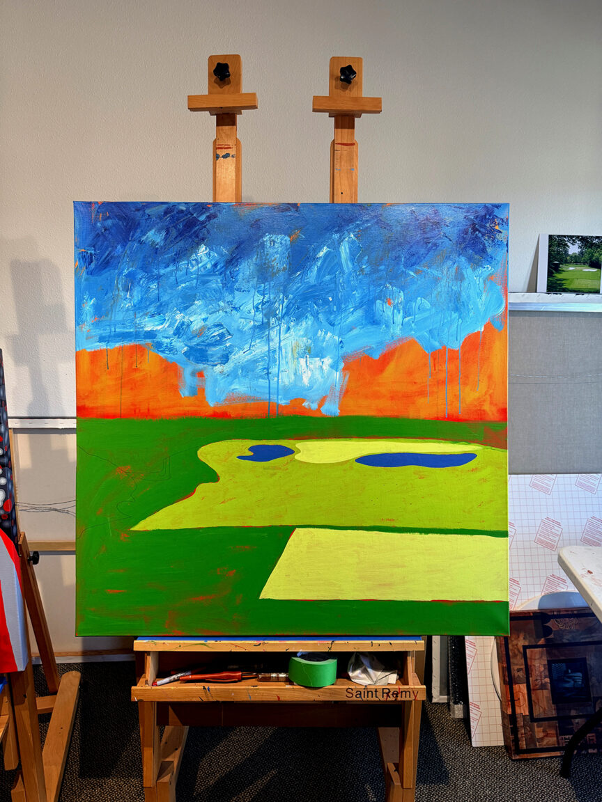 3 Augusta National Flowering Crabapple Hole 4 Painting Process by Borbay - BORBAY 3 Augusta National Flowering Crabapple Hole 4 Painting Process by Borbay