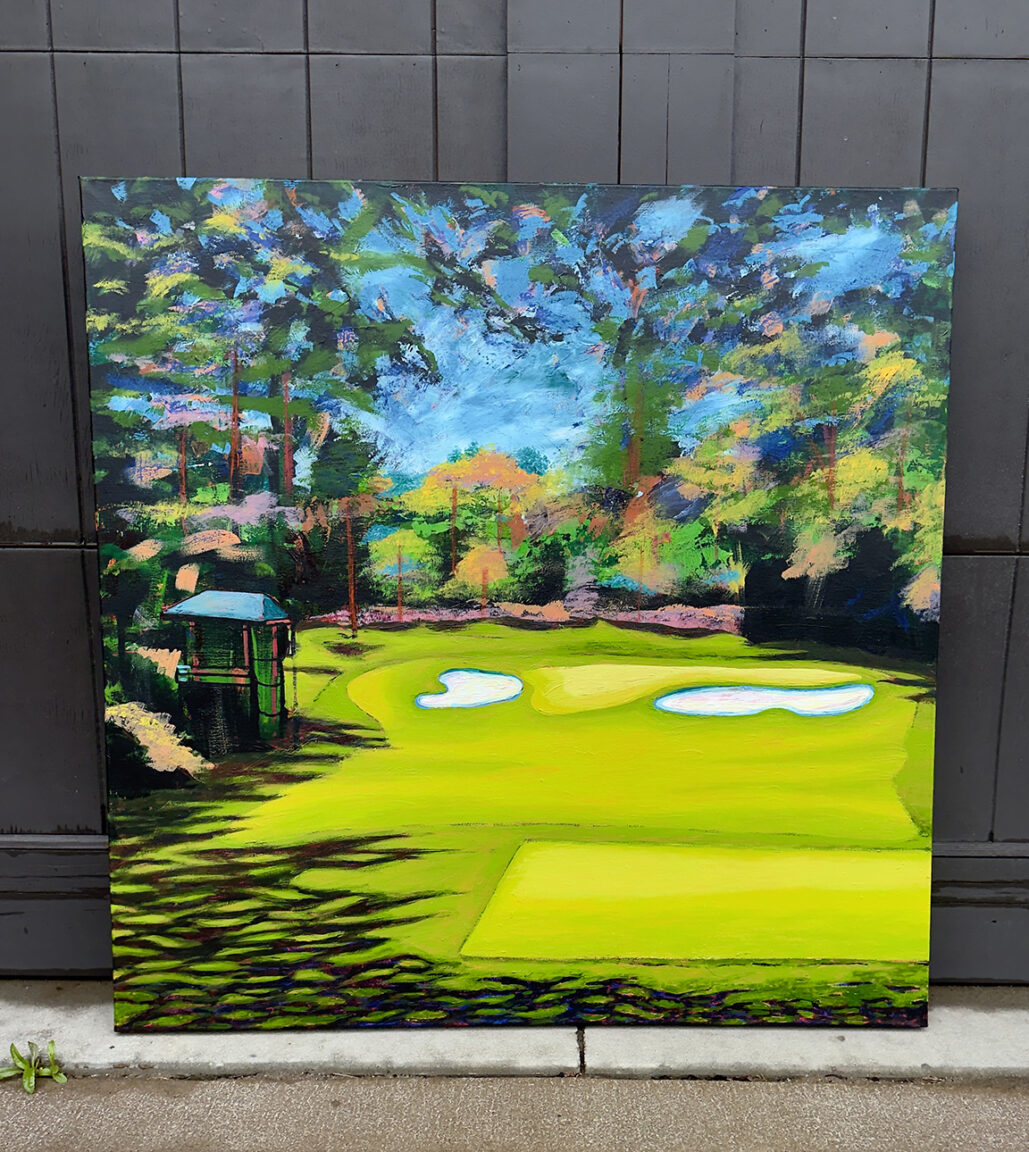 6 5 Augusta National Flowering Crabapple Hole 4 Painting Process by Borbay - BORBAY