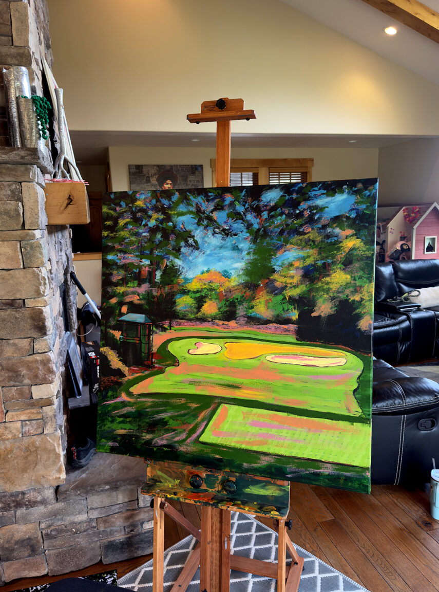7 Augusta National Flowering Crabapple Hole 4 Painting Process by Borbay - BORBAY 7 Augusta National Flowering Crabapple Hole 4 Painting Process by Borbay