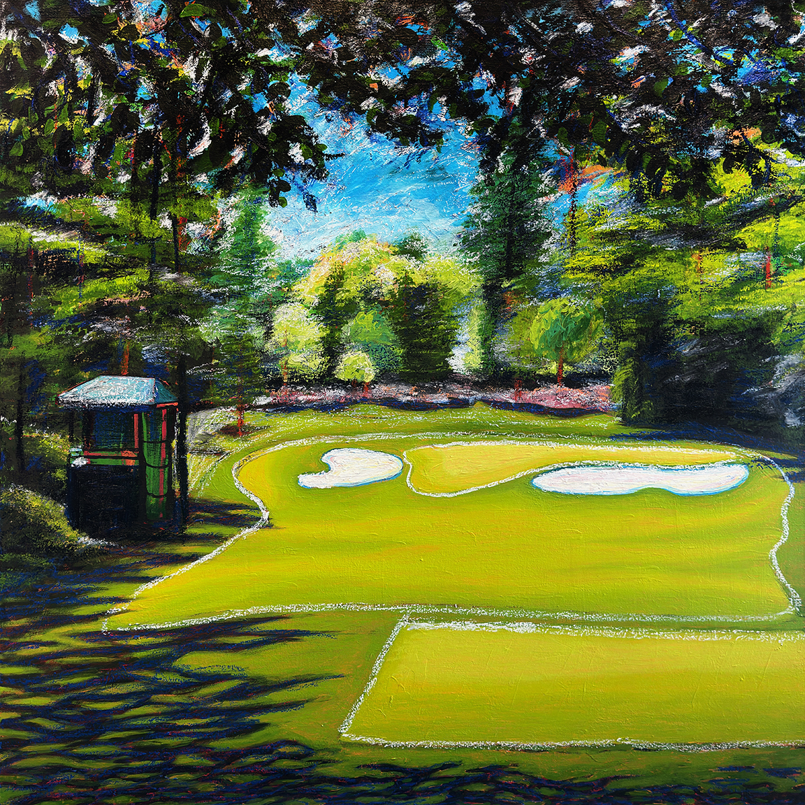 8 Augusta National Flowering Crabapple Hole 4 Painting Process by Borbay - BORBAY 8 Augusta National Flowering Crabapple Hole 4 Painting Process by Borbay