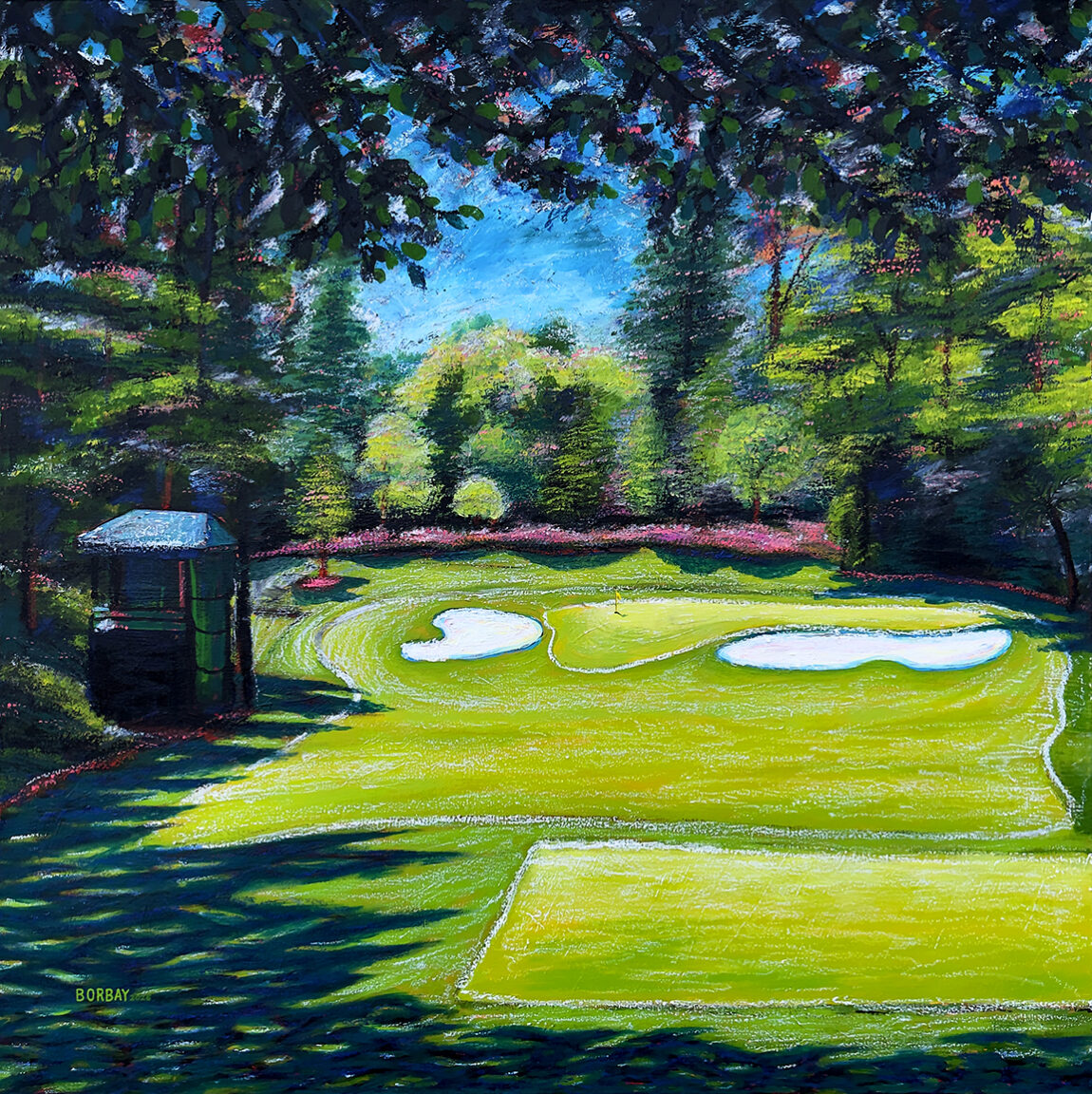 Augusta National Flowering Crabapple Hole 4 Painting 2026 by Borbay - BORBAY Augusta National Flowering Crabapple Hole 4 Painting 2026 by Borbay