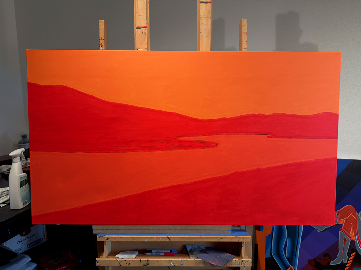 Bronze Buffalo Ranch Hole 10 by Borbay Painting Process 2