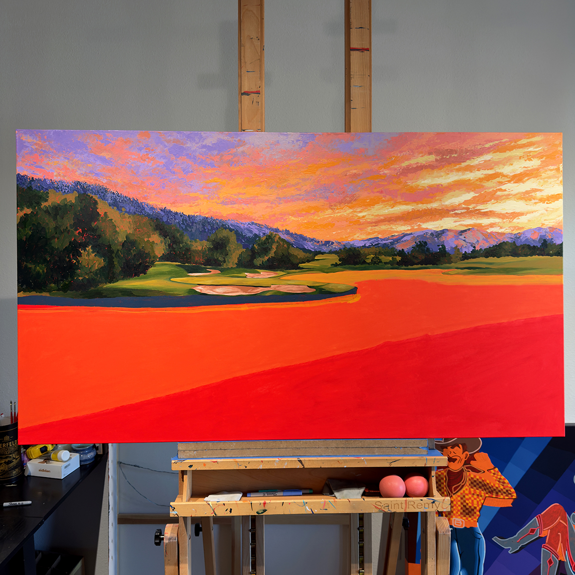 Bronze Buffalo Ranch Hole 10 by Borbay Painting Process 4